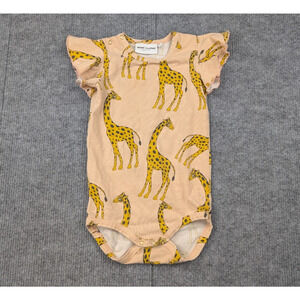 Mini Rodini One Piece Baby 9-18M Giraffe Organic Cotton Natural Novelty Comfort
